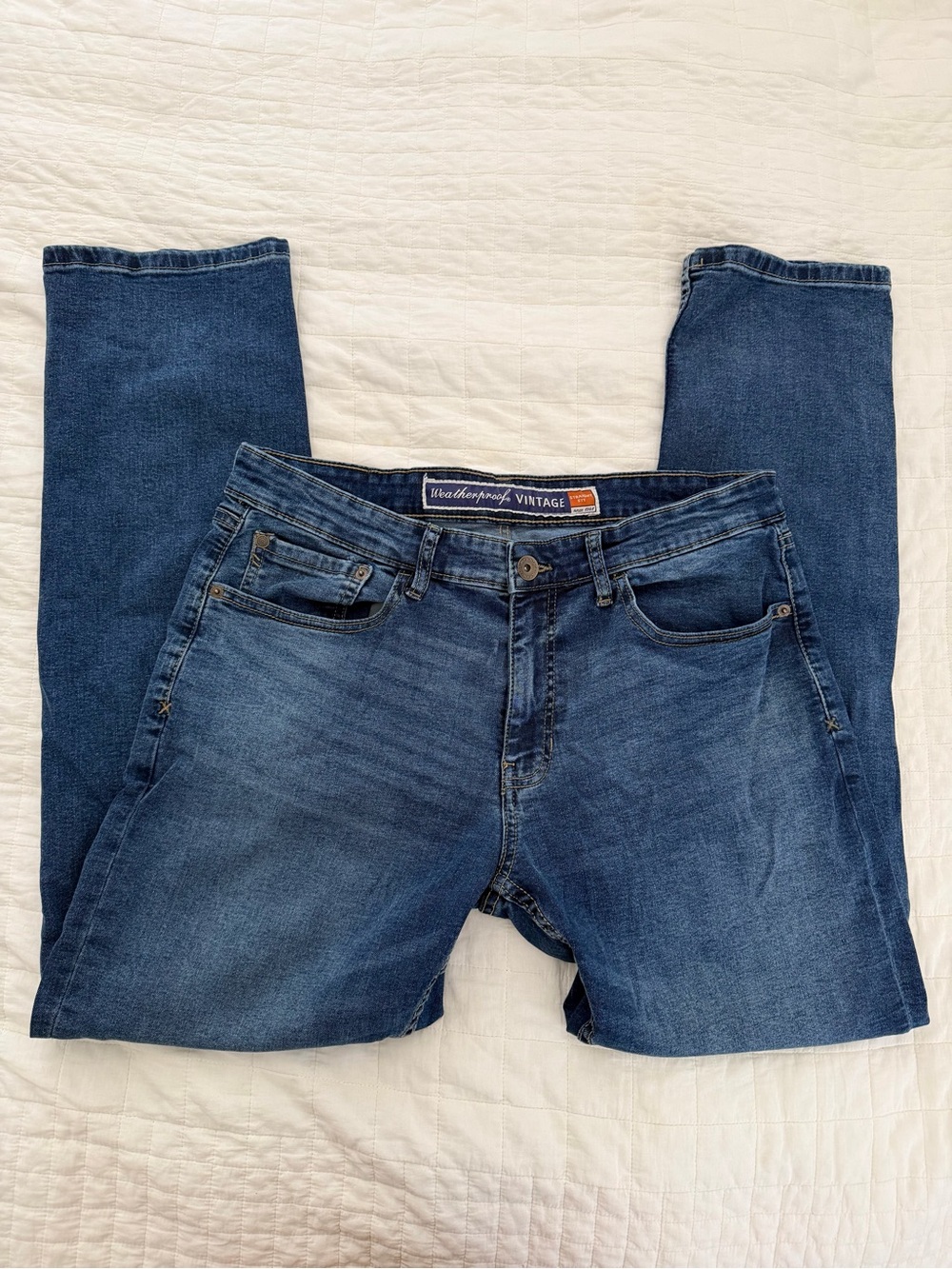 Weatherproof Men's Straight Jeans in Blue Denim